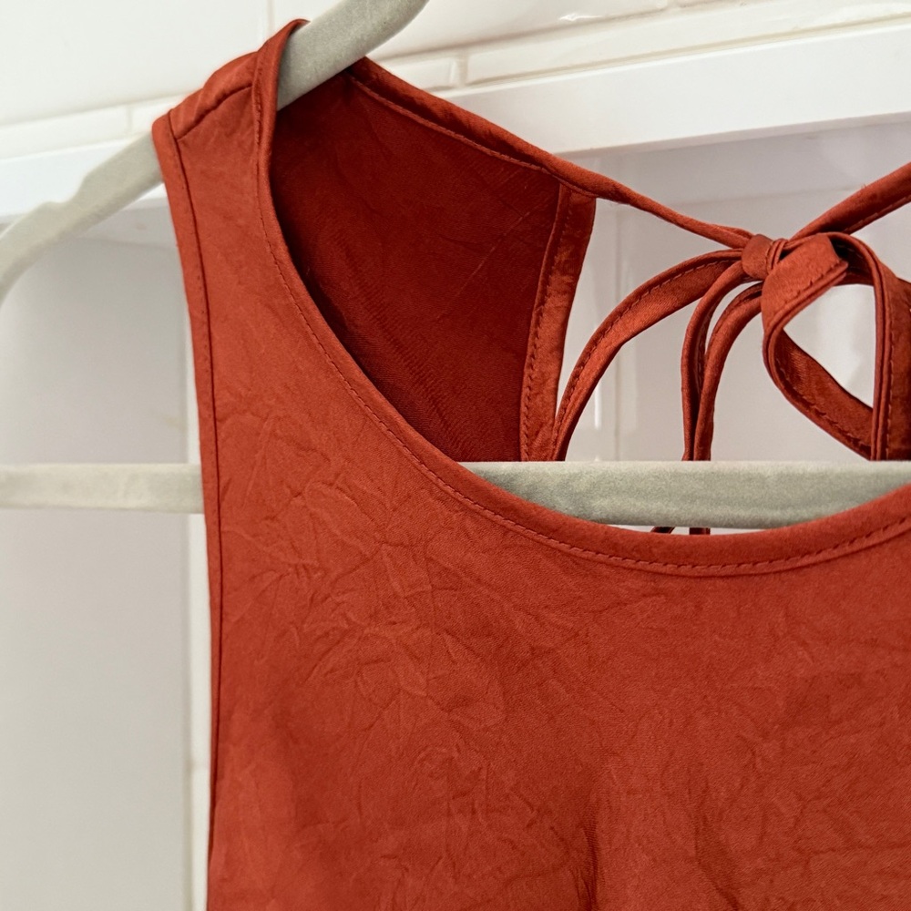 House of Harlow 1960 Rust Copper Silky Slip Dress - Picture 3 of 5
